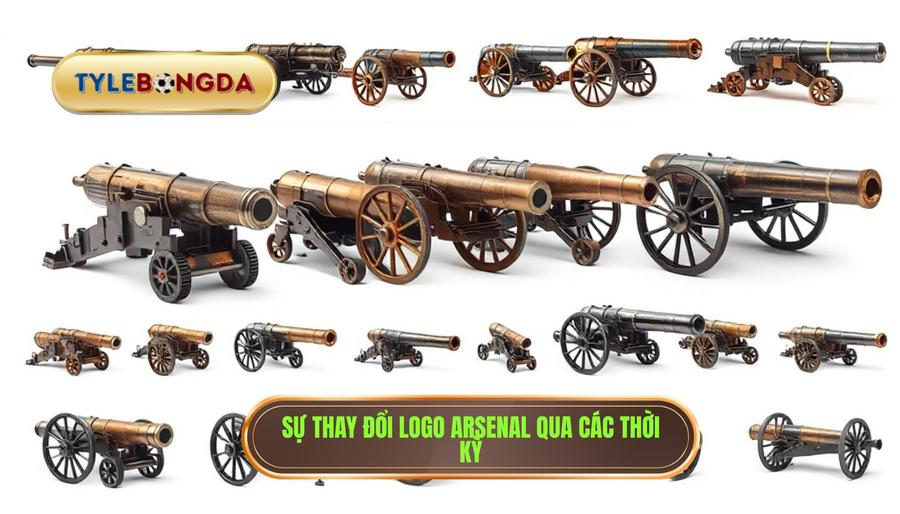 Biểu tượng chiếc đại bác trên logo qua các thời kỳ